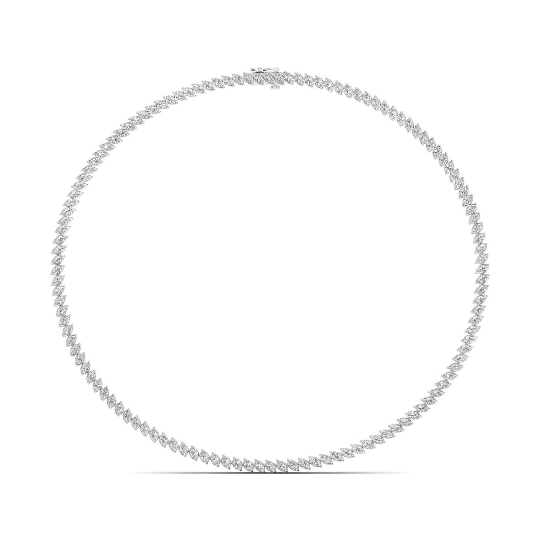 17.37CTW Classic Lab Grown Diamond Marquise Tennis Necklace