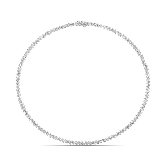 17.37CTW Classic Lab Grown Diamond Marquise Tennis Necklace