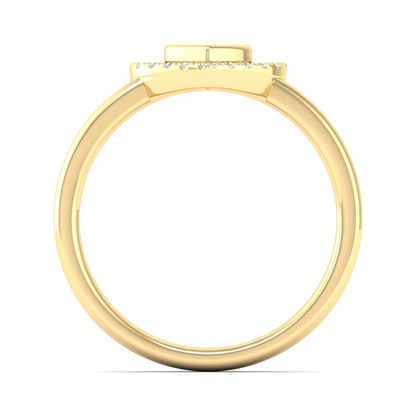 0.15Ctw Lab Grown Diamond Halo Heart Ring