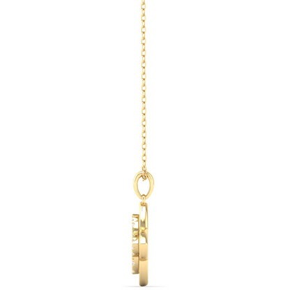 0.12CTW Lab Grown Diamond Clover Floral Pendant