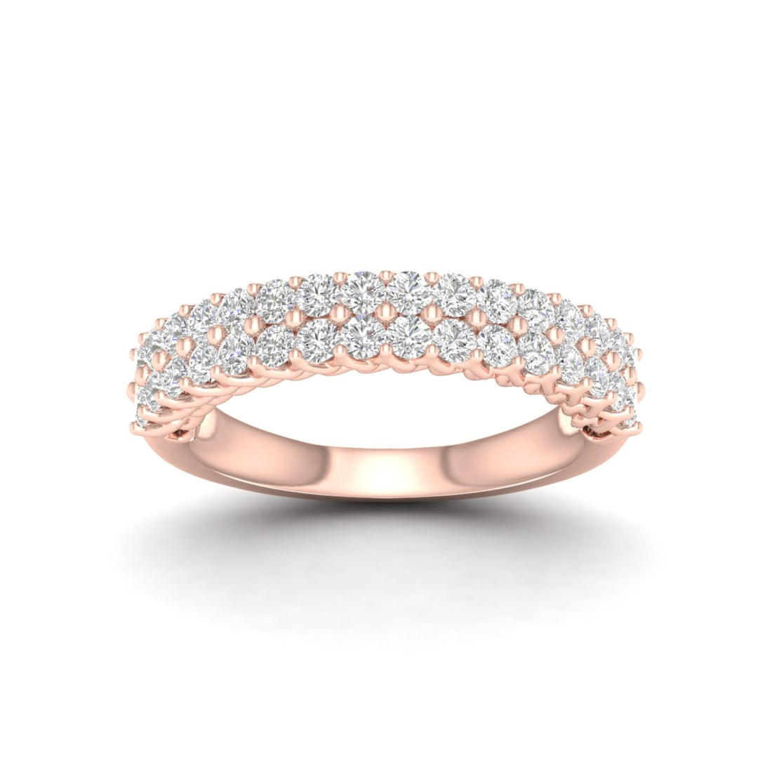 1 CTW Entwine Double Row 18KT Gold Lab Grown Diamond Wedding Band