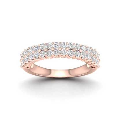 1 CTW Entwine Double Row 18KT Gold Lab Grown Diamond Wedding Band