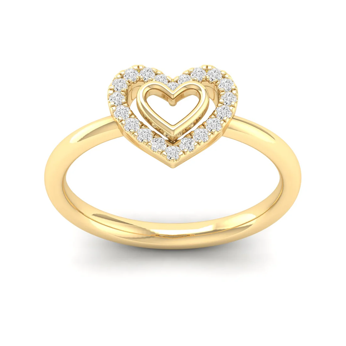 0.15Ctw Lab Grown Diamond Halo Heart Ring