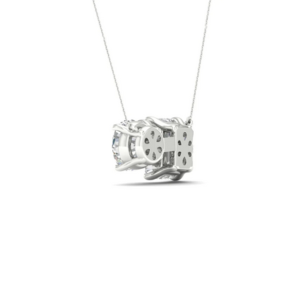 2.75 CTW Lab Grown Diamond Round Emerald Pendant