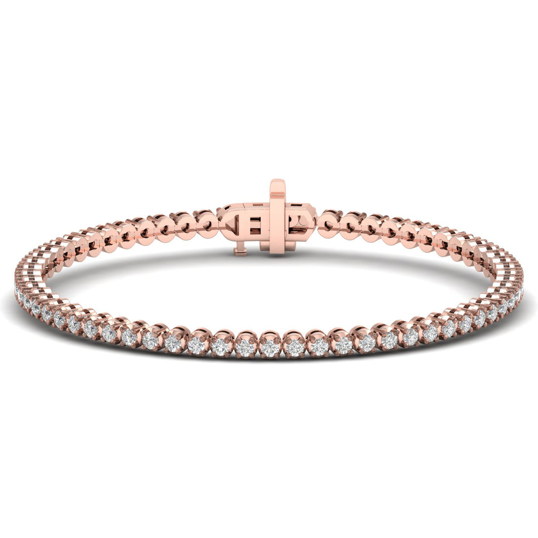 1.00CTW Four Prong Round Lab Grown Diamond Tennis Bracelet
