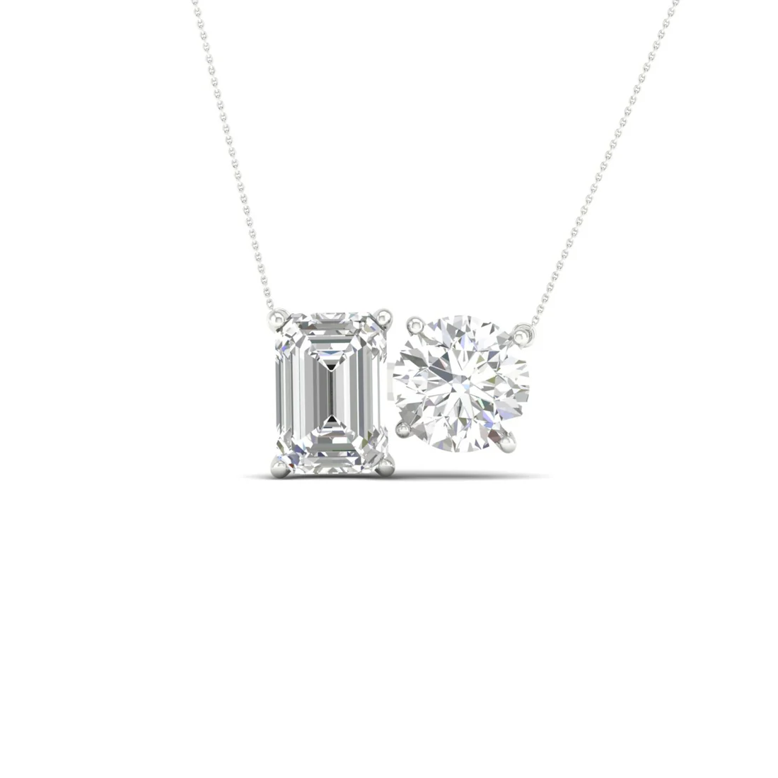 2.75 CTW Lab Grown Diamond Round Emerald Pendant