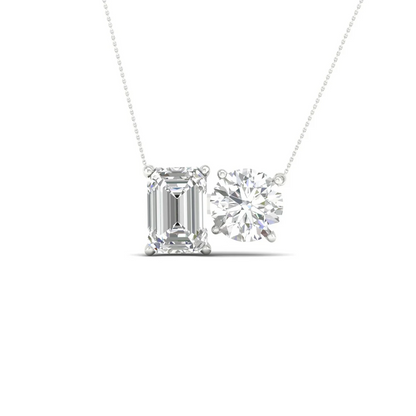 2.75 CTW Lab Grown Diamond Round Emerald Pendant