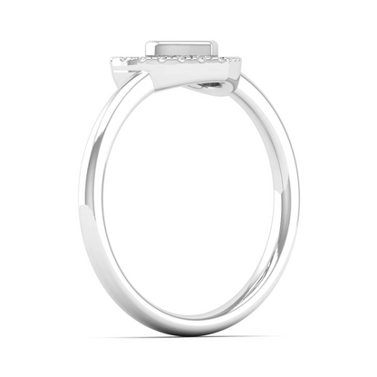 0.15Ctw Lab Grown Diamond Halo Heart Ring