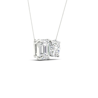 2.75 CTW Lab Grown Diamond Round Emerald Pendant