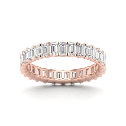 2 CTW Emerald Eternity Lab Grown Diamond Wedding Band