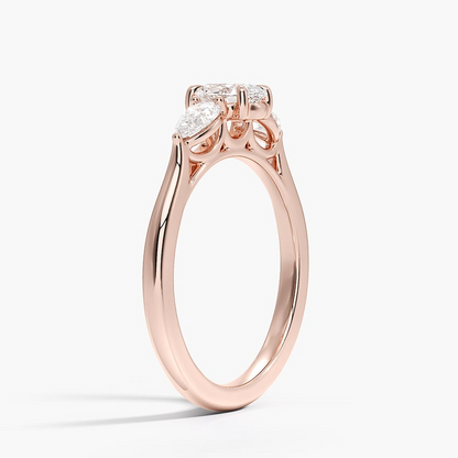 1/2CT Oval Lab-Grown Diamond Three Stone Engagement Ring
