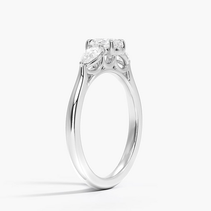 1/2CT Oval Lab-Grown Diamond Three Stone Engagement Ring