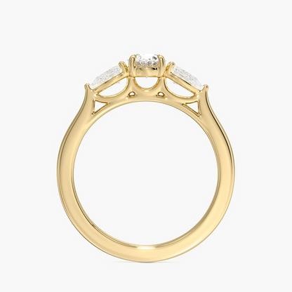 1/2CT Oval Lab-Grown Diamond Three Stone Engagement Ring