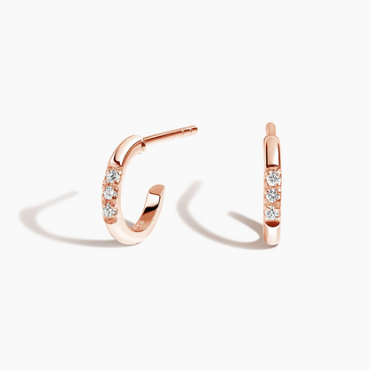 0.04 CT Lab Grown Diamond Huggie Earrings