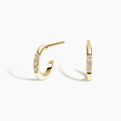 0.04 CT Lab Grown Diamond Huggie Earrings
