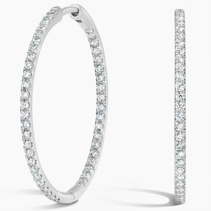 0.79 CTW Medium Size Hoop Lab Grown Diamond Earrings