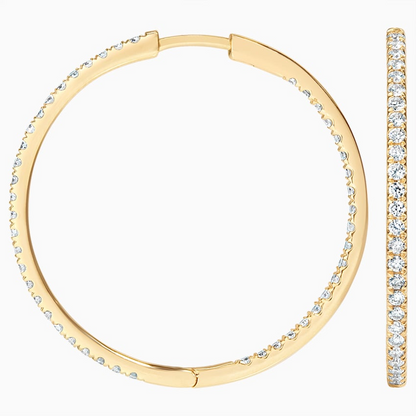 0.79 CTW Medium Size Hoop Lab Grown Diamond Earrings