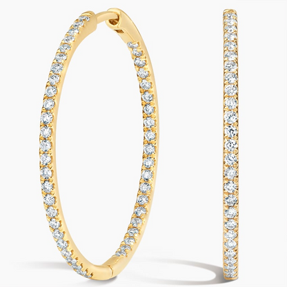 0.79 CTW Medium Size Hoop Lab Grown Diamond Earrings