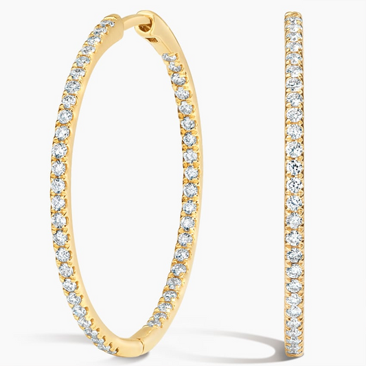 0.79 CTW Medium Size Hoop Lab Grown Diamond Earrings