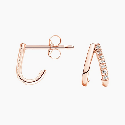 Lab Grown Diamond Huggie Earrings in Silver