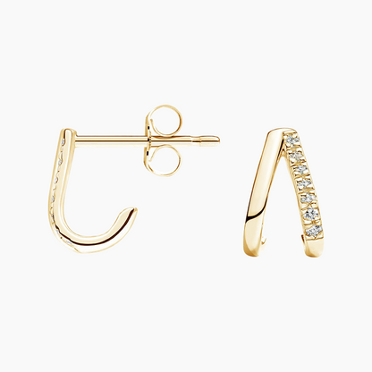 Lab Grown Diamond Huggie Earrings in Silver