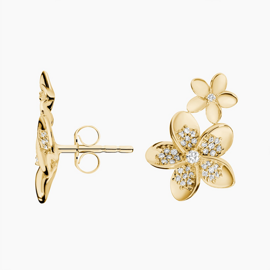 1/4 CTW Plumeria Lab Diamond Climber Earrings