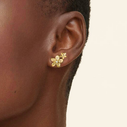 1/4 CTW Plumeria Lab Diamond Climber Earrings