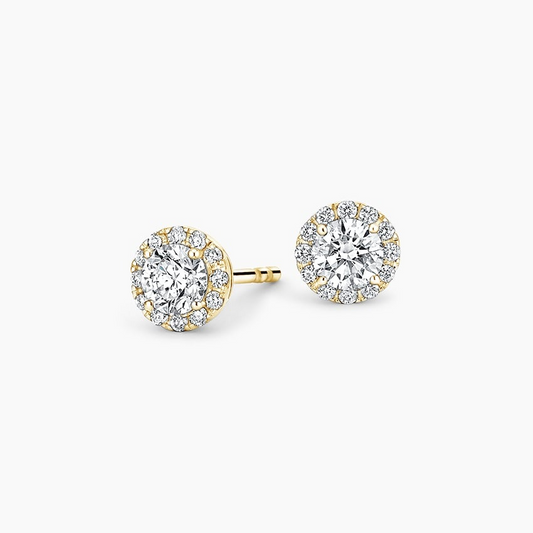 5/8 CTW Lab Grown Diamond Halo Stud Earrings