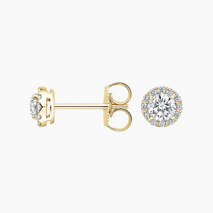 5/8 CTW Lab Grown Diamond Halo Stud Earrings