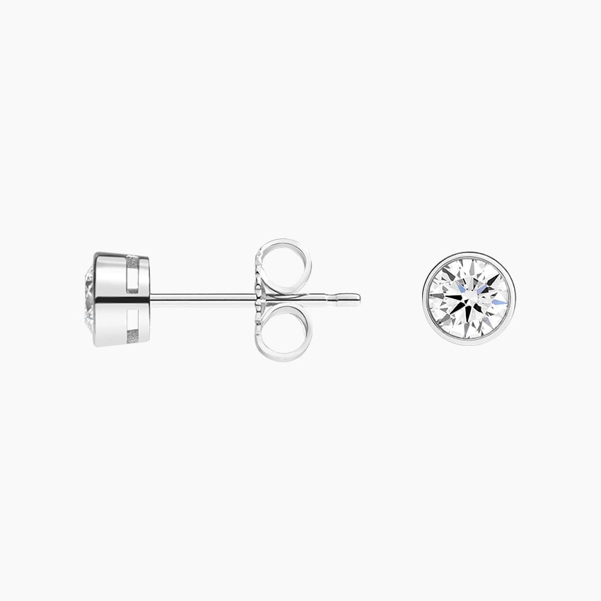 1/2 CTW Lab Grown Diamond Bezel Stud Earrings