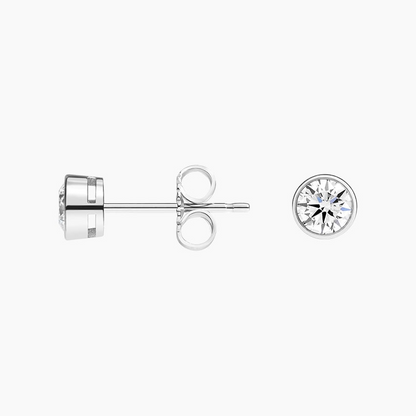 1/2 CTW Lab Grown Diamond Bezel Stud Earrings