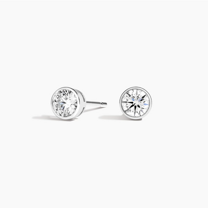 1/2 CTW Lab Grown Diamond Bezel Stud Earrings