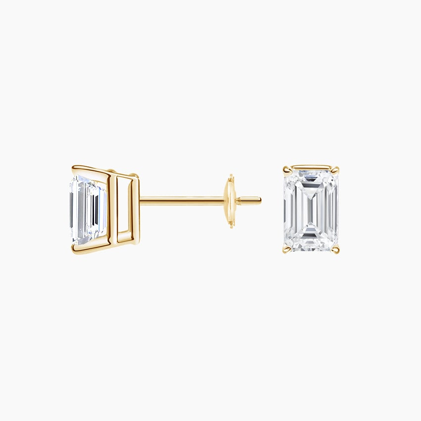 1 CTW Emerald Cut Lab Grown Diamond Stud Earrings