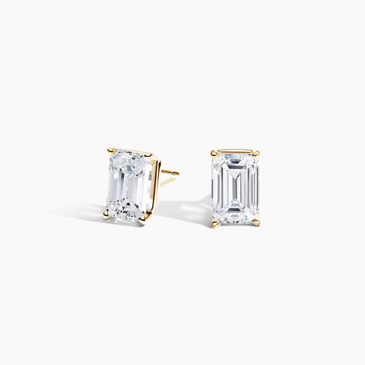 1 CTW Emerald Cut Lab Grown Diamond Stud Earrings