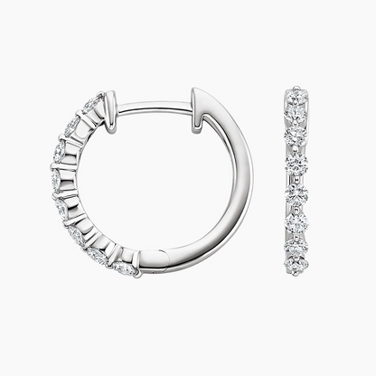 Round 1/2 CTW Lab Grown Diamond Hoop Earrings in 18K Yellow Gold