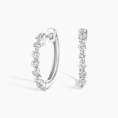 Round 1/2 CTW Lab Grown Diamond Hoop Earrings in 18K Yellow Gold