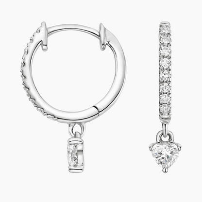 1/3 CTW Heart Shaped Lab Grown Diamond Huggie Earrings