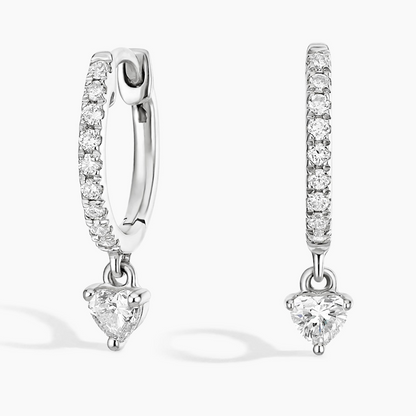 1/3 CTW Heart Shaped Lab Grown Diamond Huggie Earrings