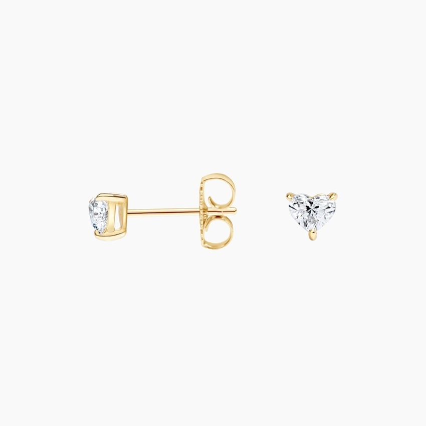 Heart Shape 1/4 CTW Lab Grown Diamond Stud Earrings