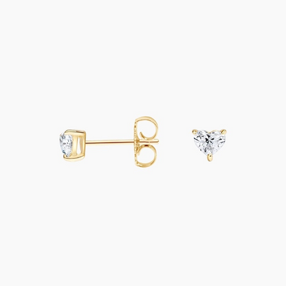Heart Shape 1/4 CTW Lab Grown Diamond Stud Earrings