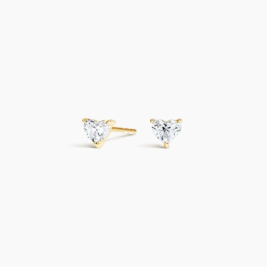 Heart Shape 1/4 CTW Lab Grown Diamond Stud Earrings