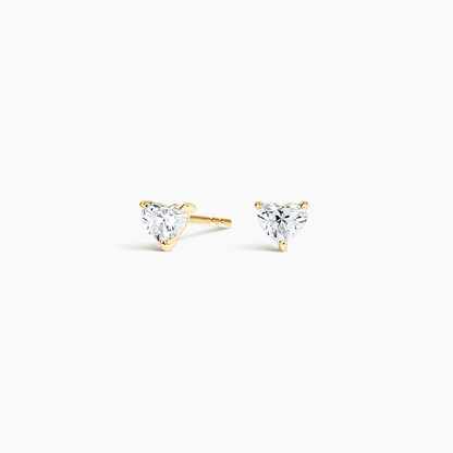 Heart Shape 1/4 CTW Lab Grown Diamond Stud Earrings
