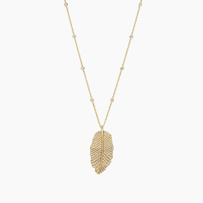 Lab Grown Diamond Jane Goodall Luxe Pavé Leaf Pendant
