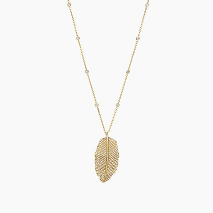 Lab Grown Diamond Jane Goodall Luxe Pavé Leaf Pendant