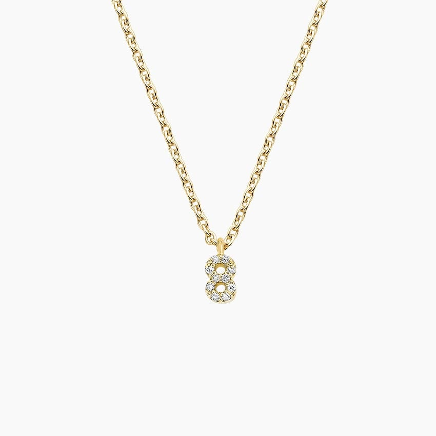 Lab Grown Diamond Script Number Pendant