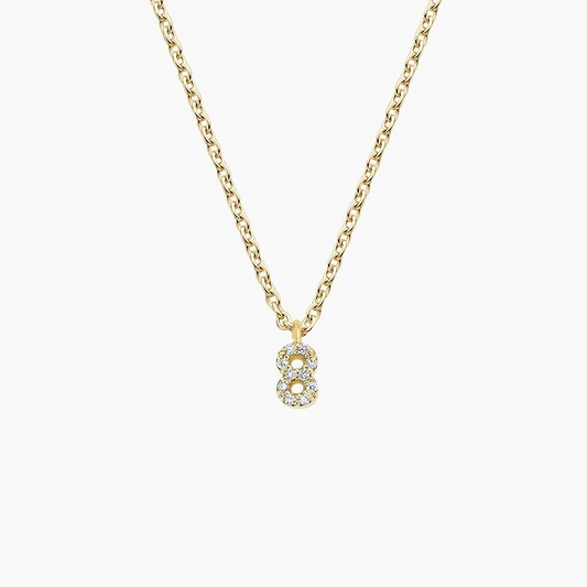 Lab Grown Diamond Script Number Pendant