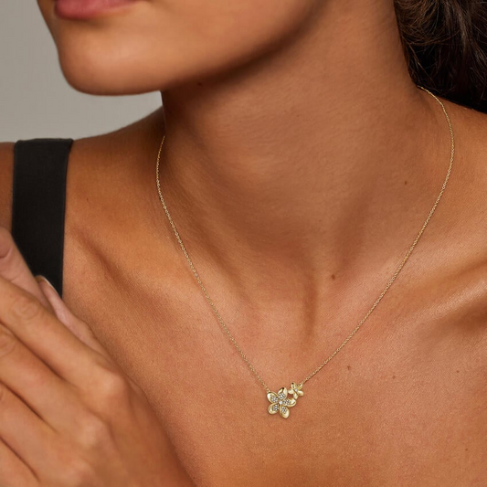 1/8 CTW Lab Grown Diamond Flower Pendant