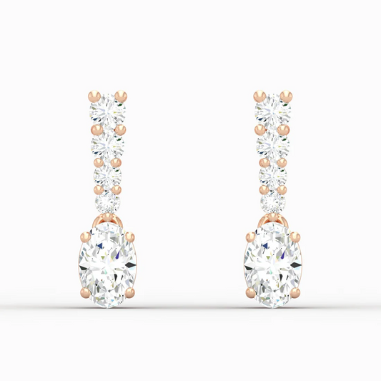 1.40 CTW Lab Grown Diamond Oval Drop Earring