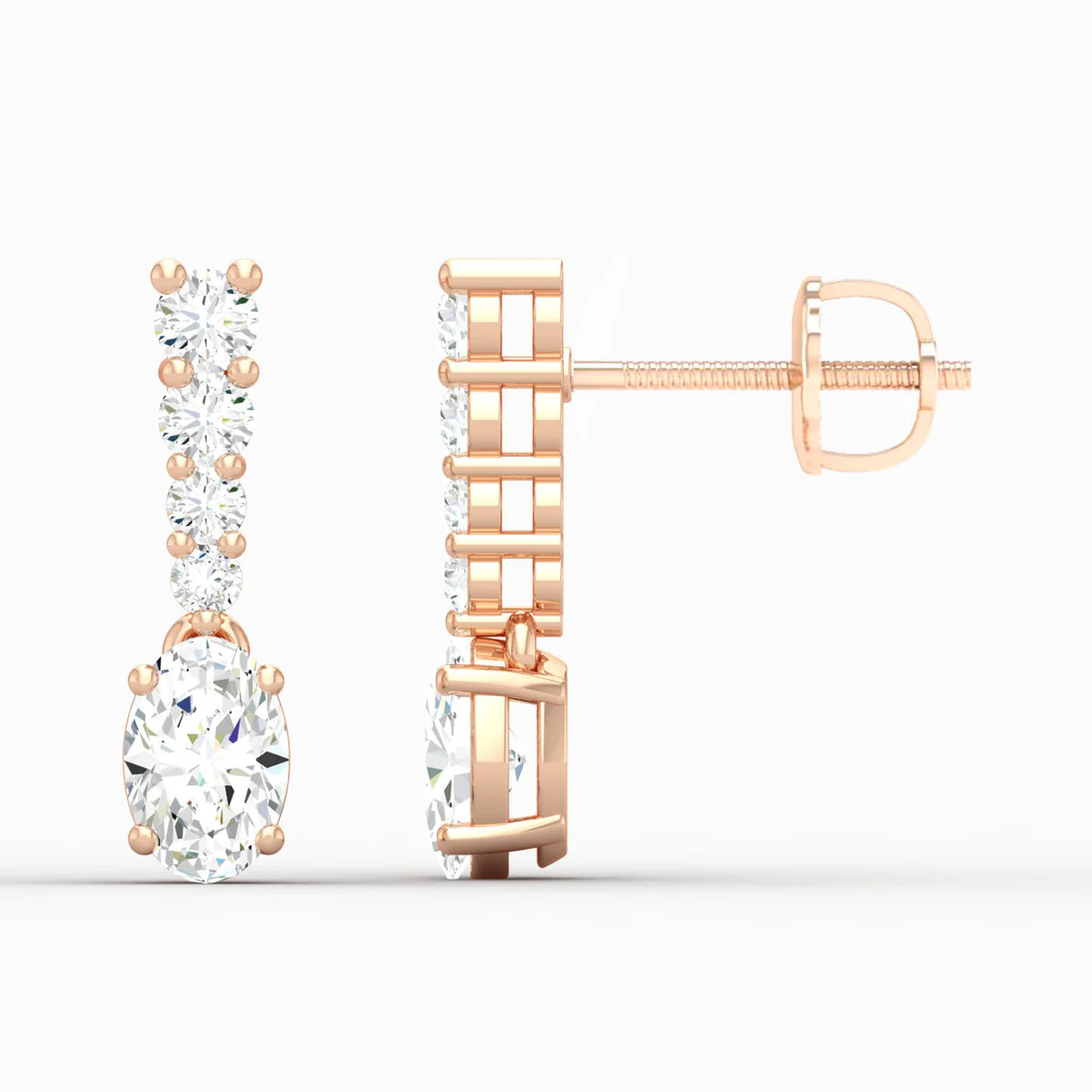 1.40 CTW Lab Grown Diamond Oval Drop Earring