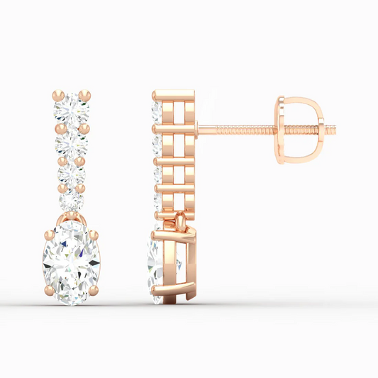 1.40 CTW Lab Grown Diamond Oval Drop Earring